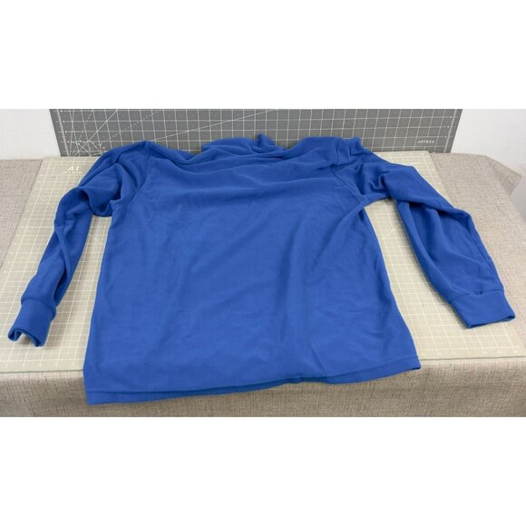 Conte Of Florence Men's Fleece Pullover Mock Neck Top Sz. L Blue "Snowbird" - Picture 8 of 8